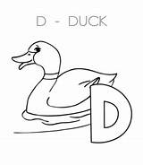 Coloring Letter Duck Alphabet Pages Through sketch template