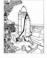 Shuttle Kolorowanki Astronauta Astronauti Astronauten Astronauts Kleurplaten Malvorlage Ausmalen Spaceship sketch template