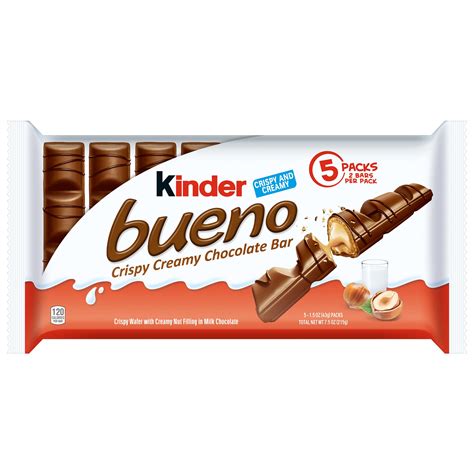 pack kinder bueno chocolate  hazelnut cream bar  wrapped  oz bars walmartcom