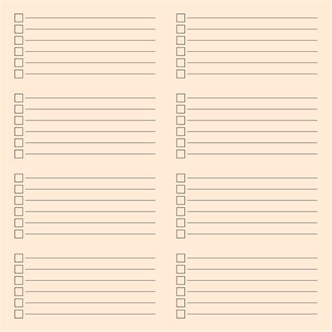 printable blank checklists  printable templates