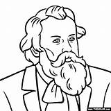 Coloring Brahms Johannes Pages Historical Famous Figure sketch template
