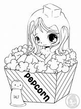 Popcorn Coloring Girl Bath Try Skin Says Color Good Childhood sketch template