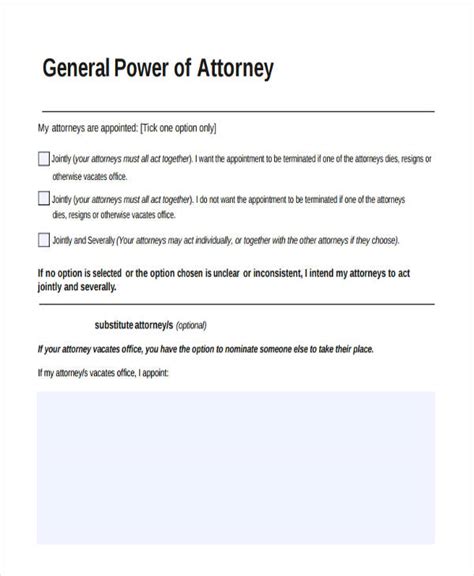 printable power  attorney forms   ms word