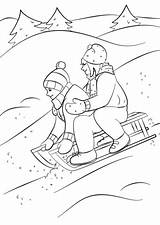 Coloring Winter Sledding Pages Printable Supercoloring Template Christmas Toboggan Categories Animals Nature sketch template