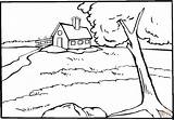 Country River House Coloring Near Pages Houses sketch template