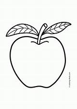 Apple Printable Coloring Popular Kids Fruits Pages sketch template