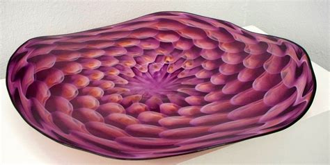 Beautiful Hand Blown Glass Purple Pink Wall Platter 2032 Hand Blown