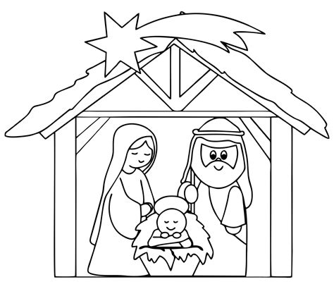 printable christmas nativity coloring pages     printablee