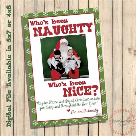 naughty or nice photo christmas card photo christmas cards etsy