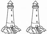 Pages Coloring Lighthouses Two Printable Adults Kids sketch template
