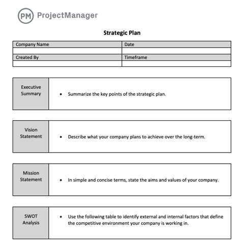 strategic plan template