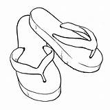 Flip Flop Coloring Pages Flops Clipart Clip Slippers Drawing Sandals Printable Drawings Print Color Cliparts Beach Flipflop Shoe Kids Sheets sketch template