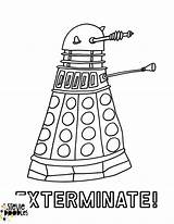 Dalek Printable Exterminate Steviedoodles sketch template