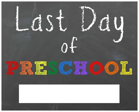 day  prek printable sign