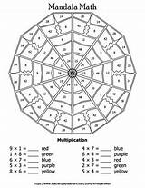 Math Mandala Multiplication Number Color Bundle Grade Worksheets Subject sketch template