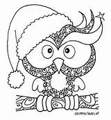 Coloring Owl Christmas Owls Pages Cute Flickr Noel Chouette Drawings Crafts Printable Zentangle Noël Zentangles Búho Colors Digi Stamps Painted sketch template