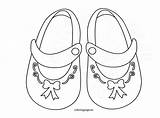 Shoe Printable Zapatitos Bebé Booties sketch template