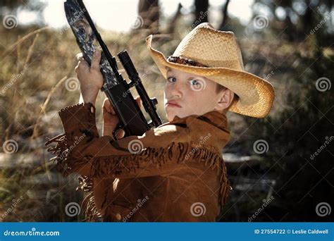child  cowboy outfit stock photo image  faded nature