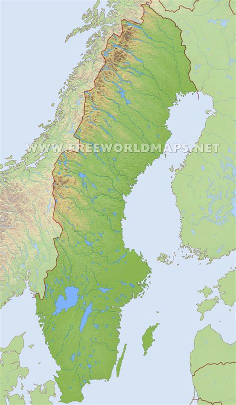 sweden physical map