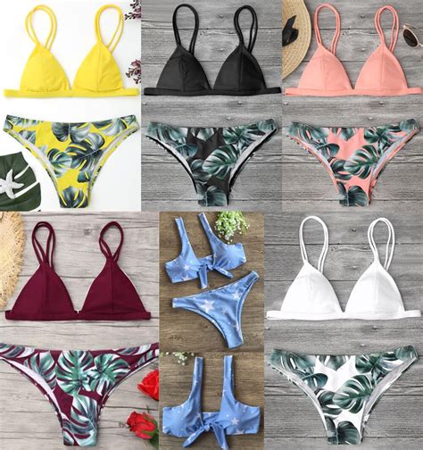 2018 Summer Women Floral Bikinis Set Women Triangle Bikini Set Bandage