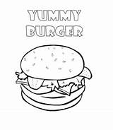 Coloring Burger Pages Hot Dog Fries Playinglearning sketch template