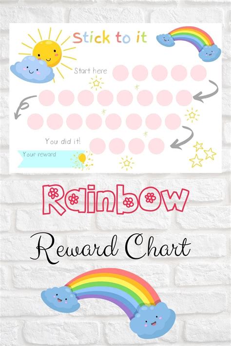 printable rainbow reward chart girls sticker chart etsy australia