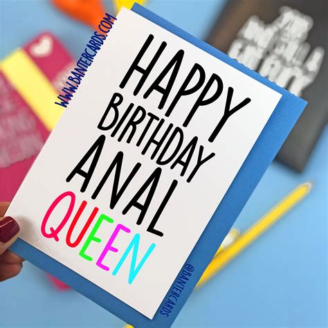 Happy Birthday Anal Queen Plain Fb Funny Cardsbanter Etsy