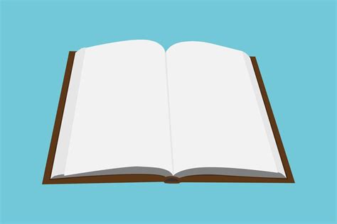 open book  blank pages flat illustration  vector art