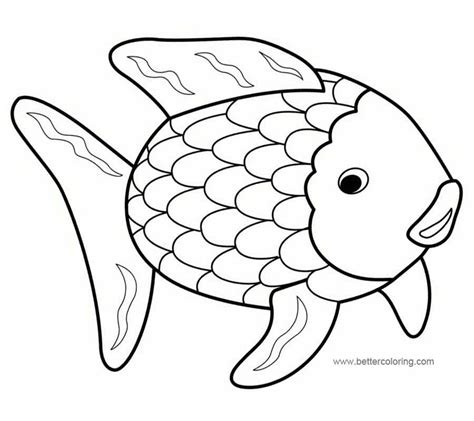 rainbow fish coloring pages cartoon images  printable coloring pages