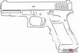 Glock Coloring Template Pages 17 Draw Gun 9mm sketch template