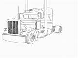 Peterbilt Coloring Semi Truck Pages Drawing Trucks Printable Sketch Big Rig Sheet Drawings Tractor Kenworth Colouring Kids Sheets Template Designs sketch template