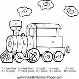Color Number Numbers Train Coloring Pages Trains Work Preschool Adult Kids Morning Transportation Themes sketch template