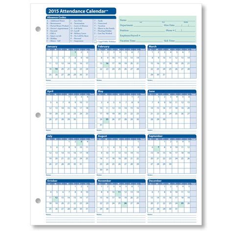 attendance calendar calendar template printable calendar design