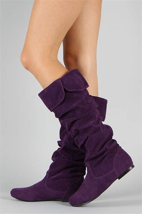 purple boots boots purple suede knee high boots