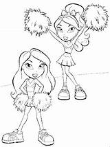Bratz Coloring Color Pages Cheerleaders Sheets sketch template