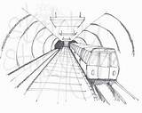 Subway Coloring Tunnel Pages Colouring Sheet Template sketch template