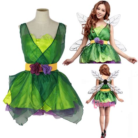 sexy woodland green fairy tinkerbell party dress outfit