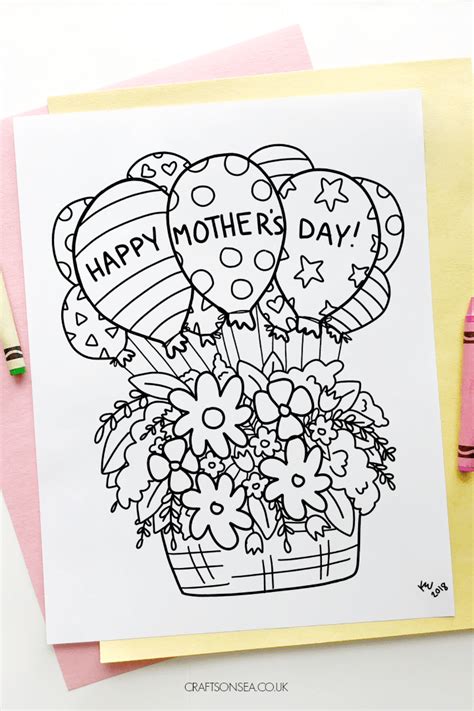 mothers day coloring page  kids  printable crafts  sea