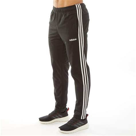 buy adidas mens essentials  stripes tapered tracksuit bottoms blackwhite