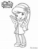 Strawberry Shortcake Coloring Pages Color Printable Characters Cherry Kids Jam Cartoon Print Colorings Short Plant sketch template