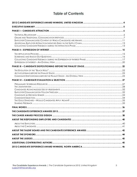 table  contents research paper table  contents  format