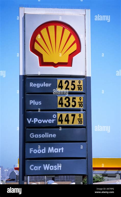 shell gas station sign showing  future price