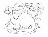 Pages Dinosaur Coloring Scene Cute Kids Color sketch template