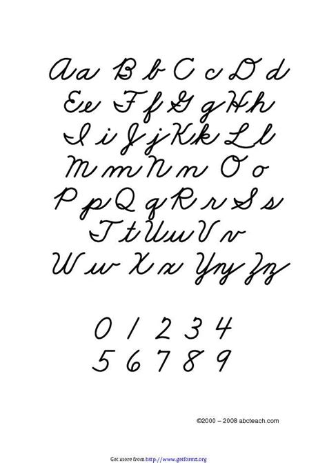 cursive letters chart   handwriting chart     word