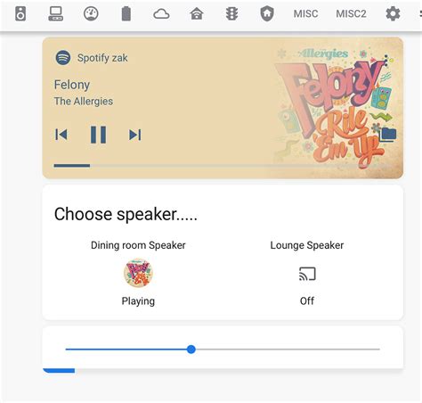 add speaker selection  volume  spotify media player card share