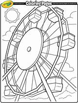 Coloring Wheel Ferris Crayola Pages Summer Color Fair Kids Printable Drawing Theme Park Amusement County Colouring Sheets Carnival Spring Wheels sketch template