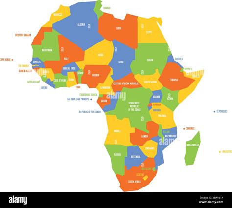simplified infographical political map  africa simple geometric vector illustration