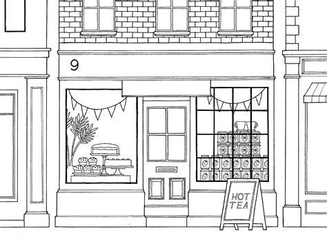 cafe  london coloring pages