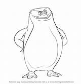 Madagascar Skipper Penguins Drawing Draw Step Drawingtutorials101 Cartoon sketch template