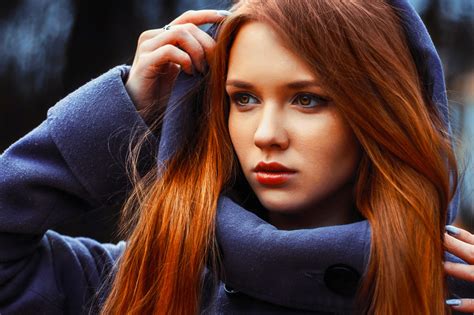 wallpaper face women redhead model long hair